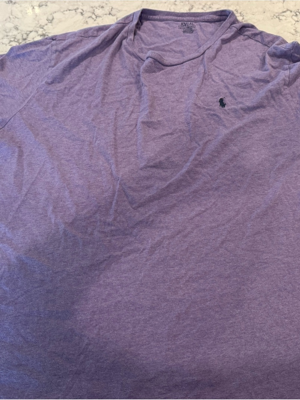 Polo by Ralph Lauren Men's Heather Purple Crewneck Tee